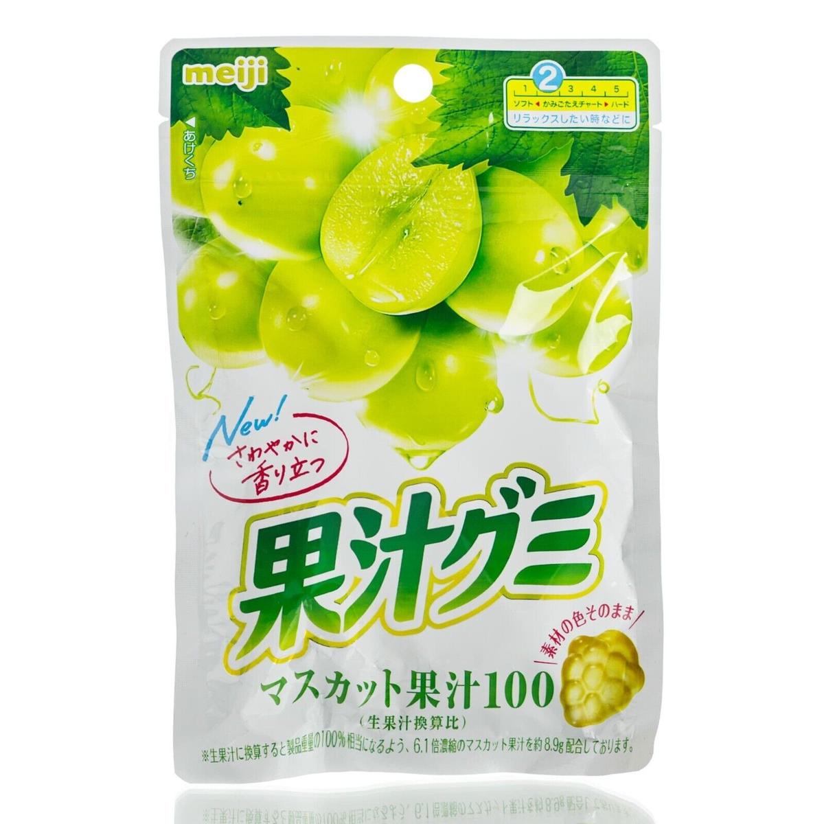 Meiji Kajyu Gummy Candy Fruit Juice Orange Grape Strawberry Peach Japan 1.79 Oz